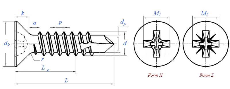 Din 7504 O Hex Head Self Drilling Screw