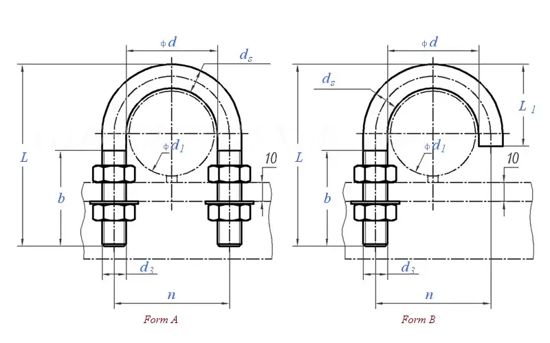 Stainless Steel U Bolt Custom Pipe Clamp U Bolt